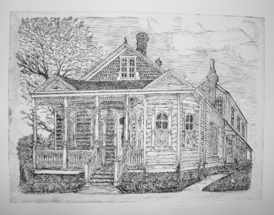 New Orleans camelback Shotgun house - 9 x 12